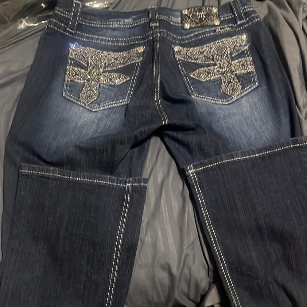 Miss Me denim jeans mid rise curvy boot size 29.